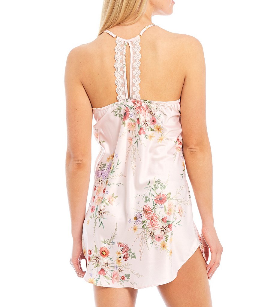 Flora Nikrooz Jolene Floral Printed Charmeuse Chemise
