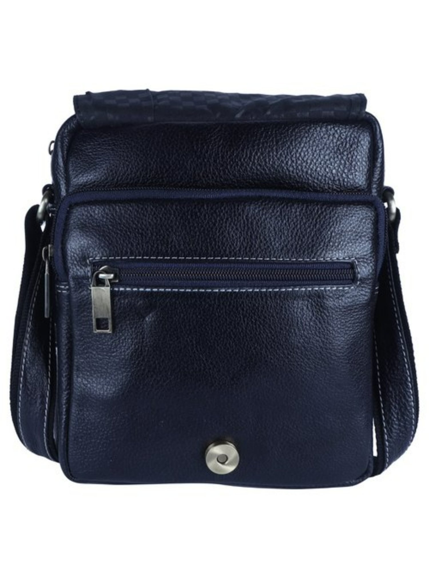 HiLEDER Blue Textured Medium Leather 8 inch Cross Body Bag