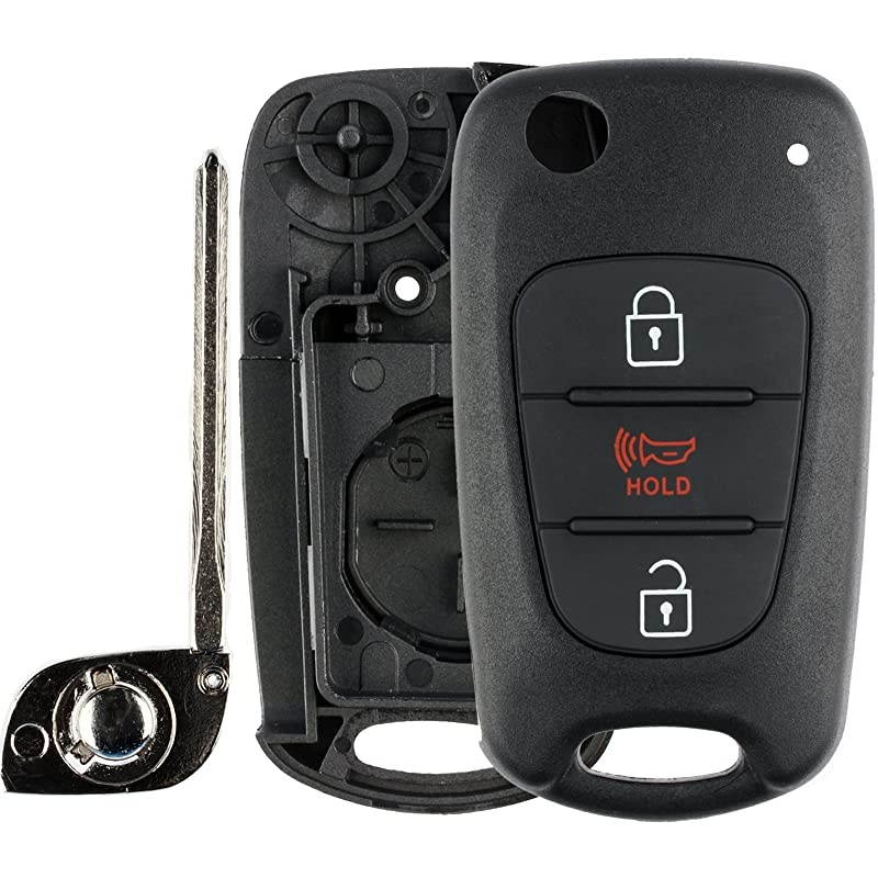 Keyless Entry Remote Uncut Blank Flip Car Key Blade Fob Shell Case Outer Cover for Kia