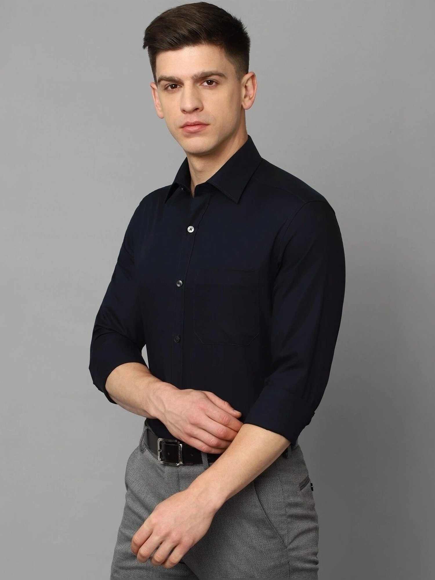 Louis Philippe Navy Regular Fit Shirt