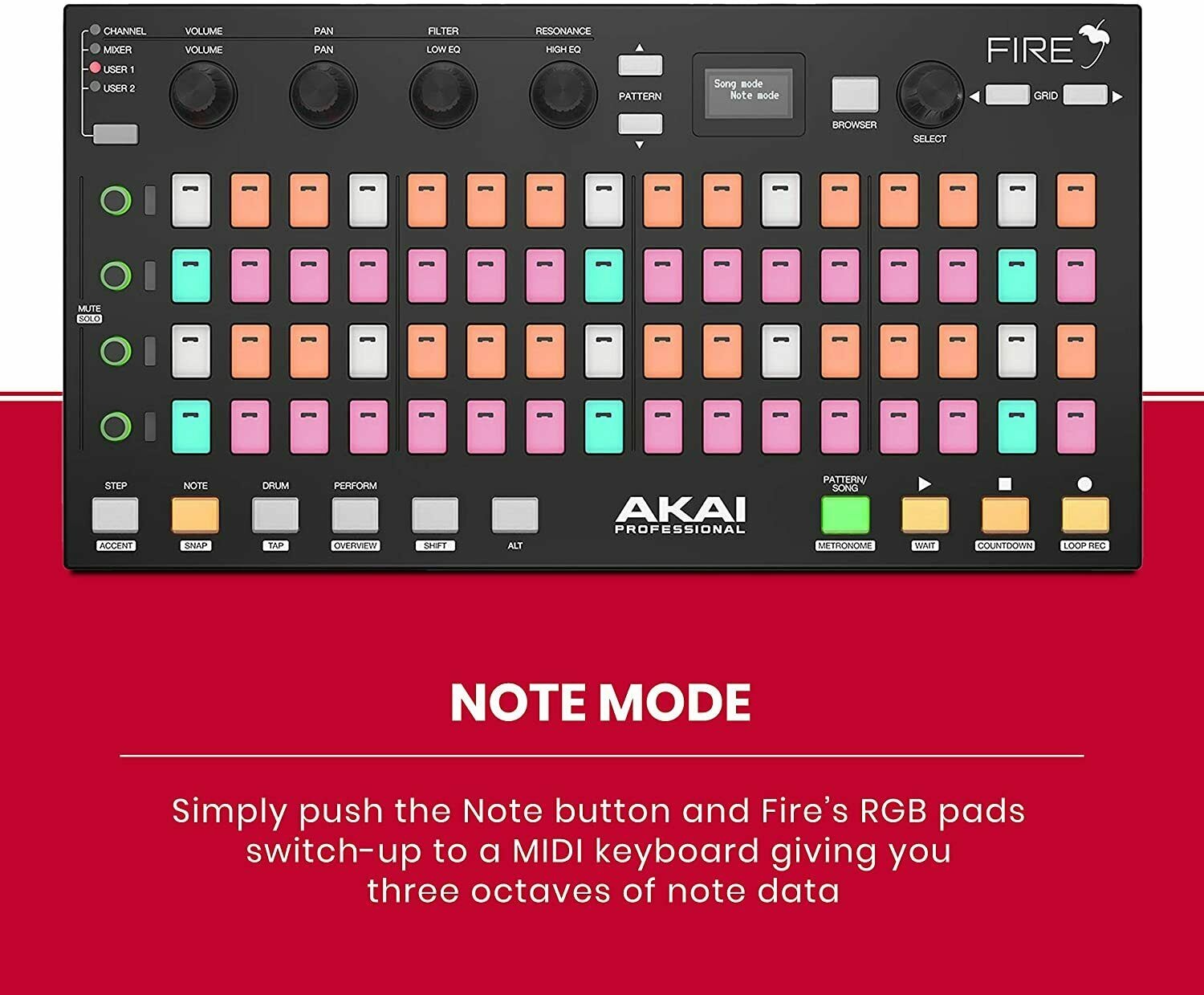 AKAI Professional Fire (Controller Only) &ndash; USB MIDI Controller for FL Studio