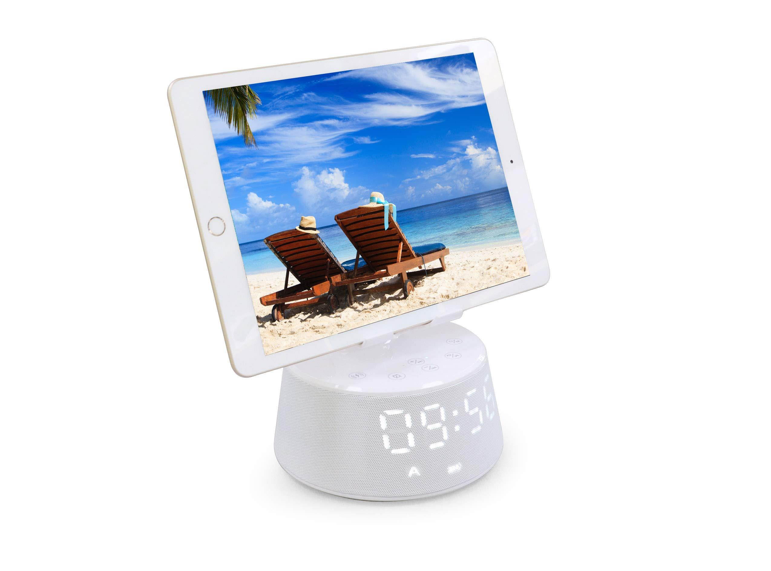 Emerson ER-X300 Docking Station with Wireless Charging, Bluetooth Speaker, Hands-Free Calling and Adjustable Arm