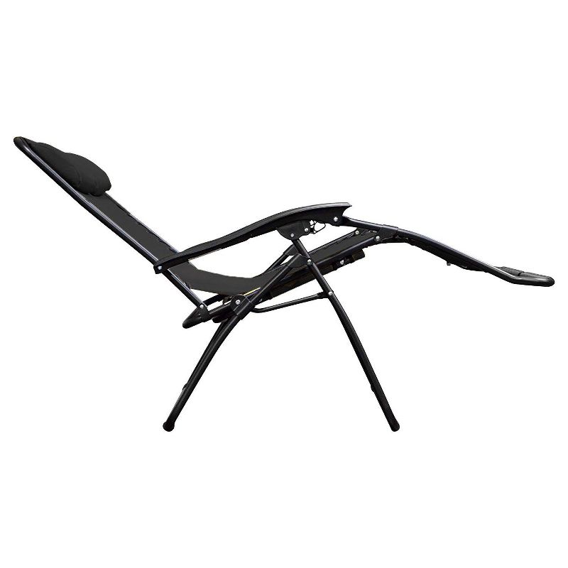 Caravan Canopy Infinity Loveseat Zero Gravity Steel Frame Patio Chair, Black