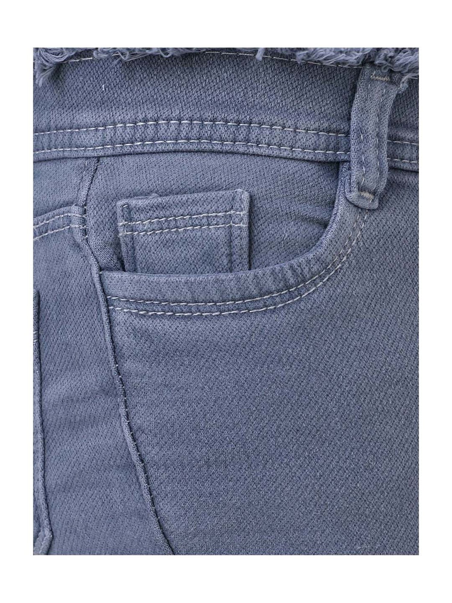 poplins Girls Grey Regular Fit Jeans