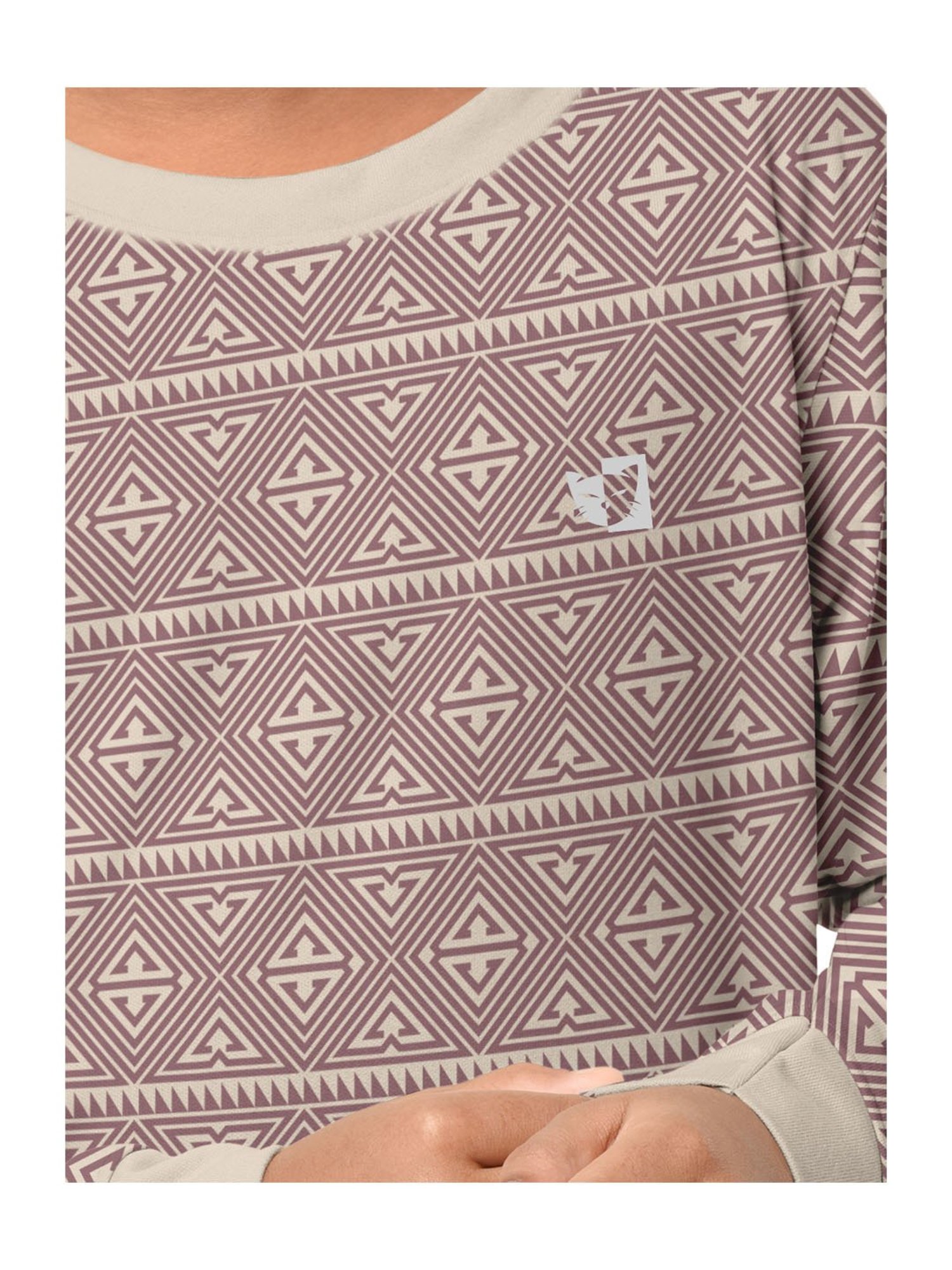 HELLCAT Turquoise & Beige Printed Full Sleeves T-Shirt (Pack Of 2)