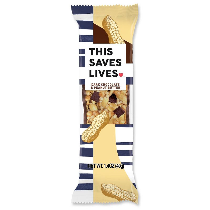 This Saves Lives Dark Chocolate & Peanut Butter Granola Bars - 4ct