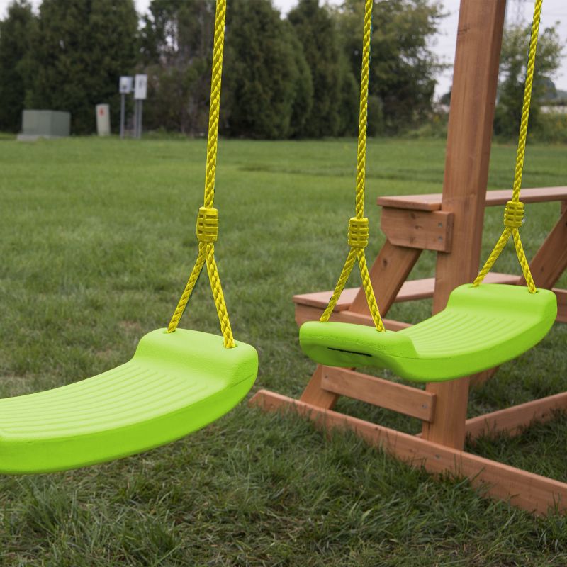 Swing-N-Slide Plastic Molded Swing Seat with Rope - Green