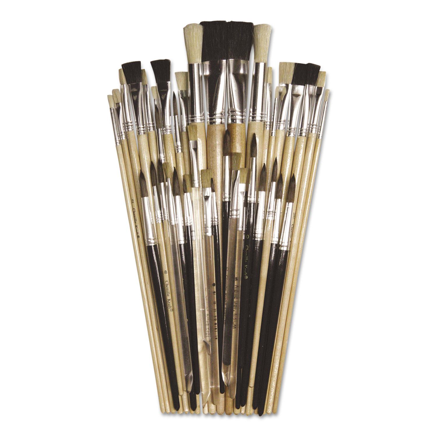 ChenilleKraft Colossal Crafts Value Brush Assortment - 1 Brush(es) - Aluminum Ferrule - Assorted