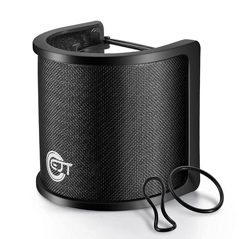 Pop Filter Three LayersMetal Mesh Foam Etamine Layer Microphone Windscreen Cover Handheld Mic Shield Mask Microphone Accessories for Vocal Recording