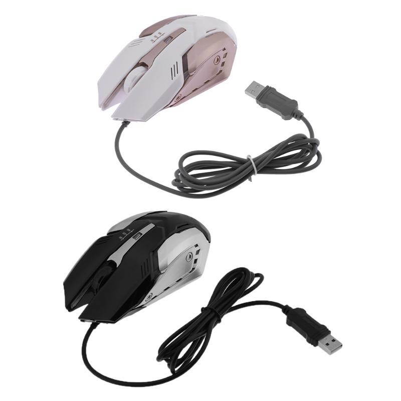Professional Wired Gaming Mouse Adjustable 1600 DPI 4 Buttons LED Light Optical USB Wired Mice for Pro Gamer PC Computer Laptop