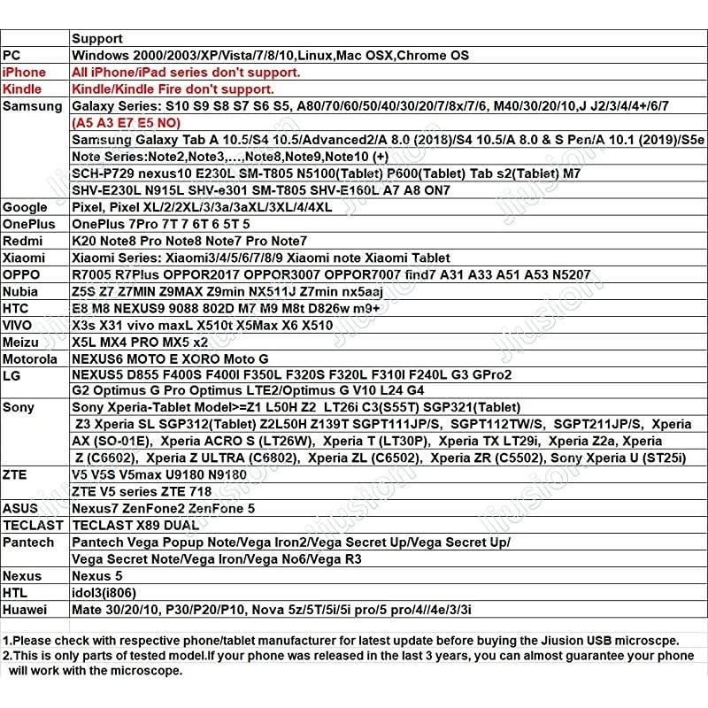 40 to 1000x Magnification Endoscope 8 LED USB 20 Digital Microscope Mini Camera with OTG Adapter and Metal Stand Compatible with Mac Window 7 8 10 Android Linux