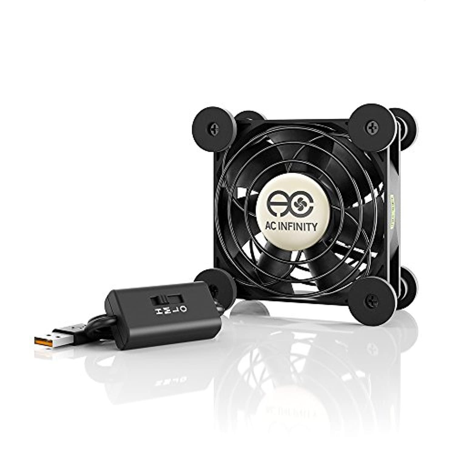 AC Infinity MULTIFAN S1, Quiet 80mm USB Fan for Receiver DVR Playstation Xbox Computer Cabinet Cooling
