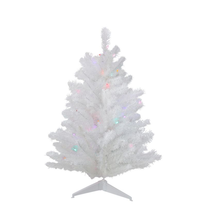 Darice 3' Prelit Artificial Christmas Tree White Pine - Multi-Color Lights