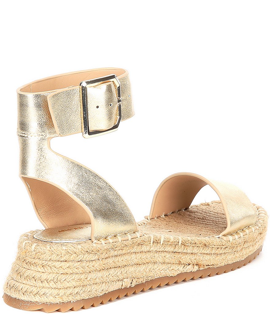 Antonio Melani Fosterr Leather Ankle Strap Espadrille Wedges