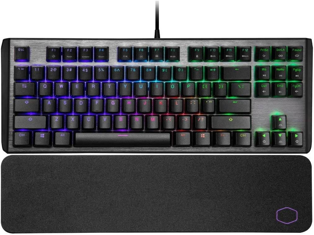 Cooler Master CK530 V2 Tenkeyless Gaming Mechanical Keyboard Brown Switch with RGB Backlighting, On-The-Fly Controls, and Aluminum Top Plate