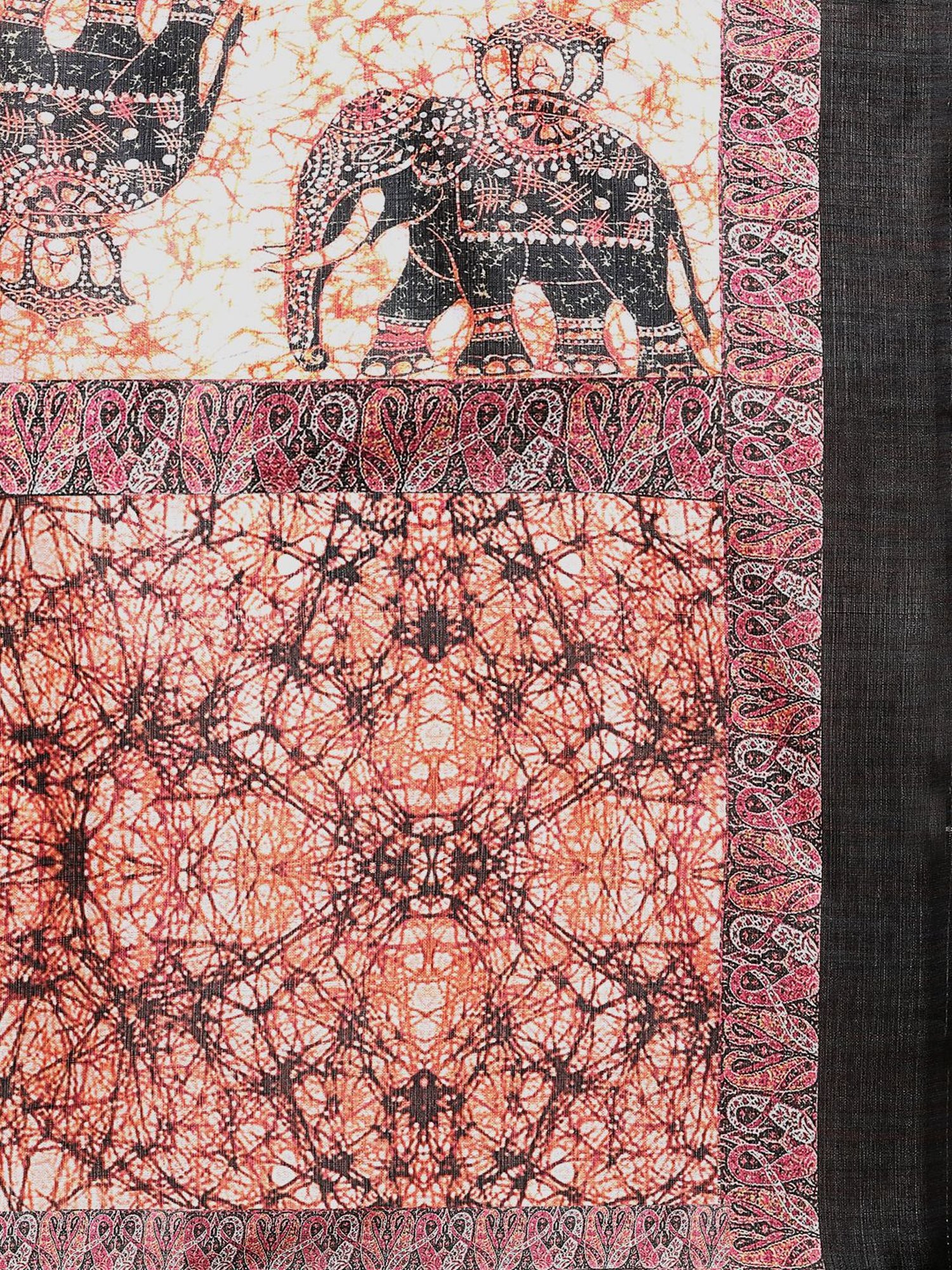 Saree Mall Peach Printed Dupatta