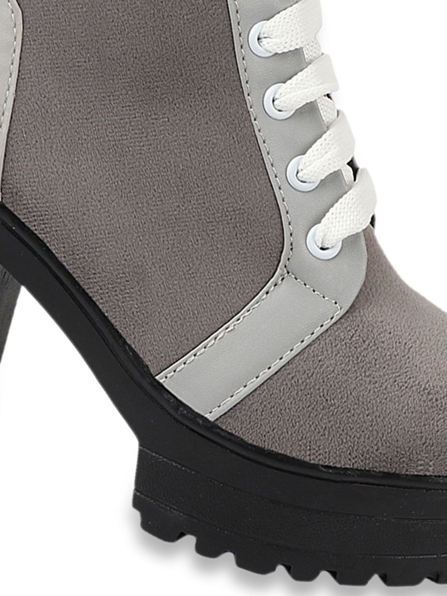 Shoetopia Women's Grey Derby Boots