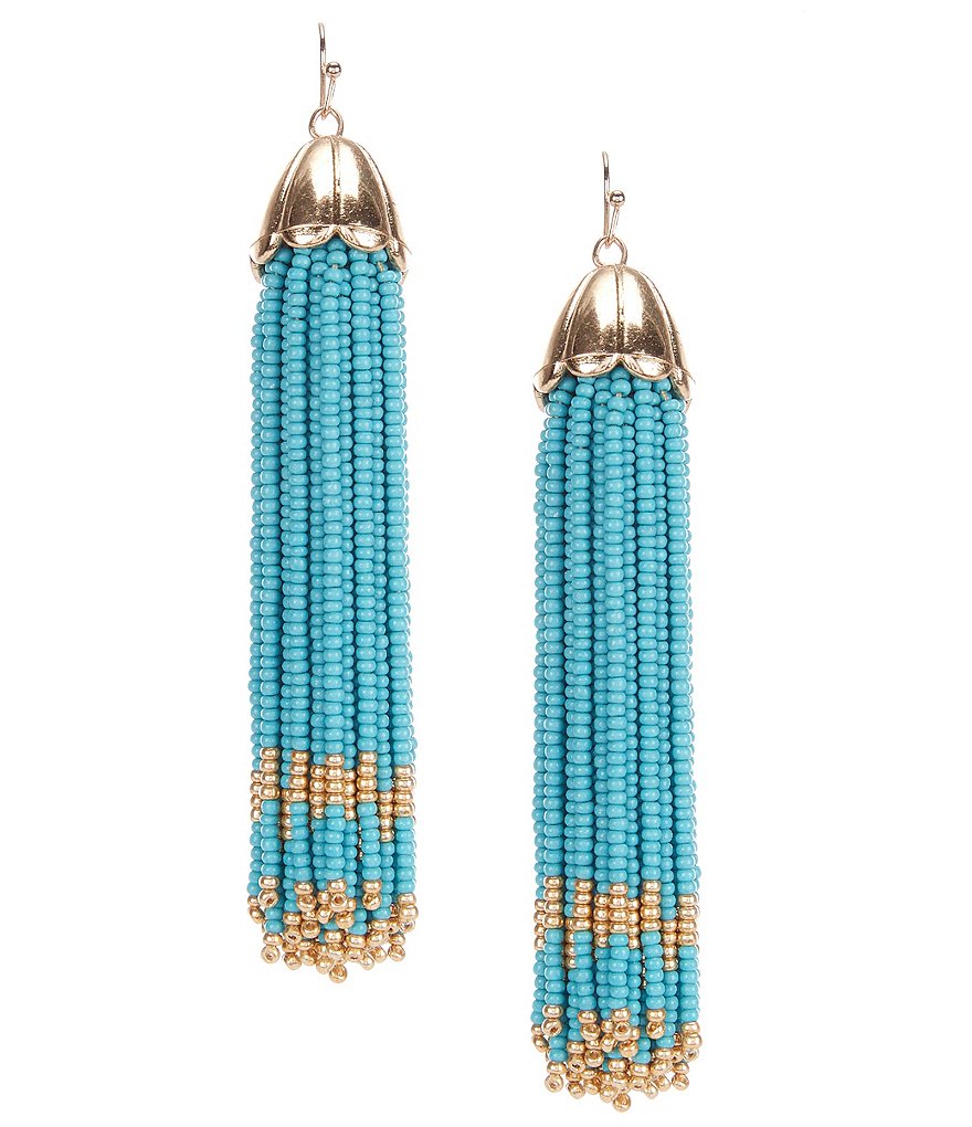 Southern Living Beaded Tassel Drop Earrings