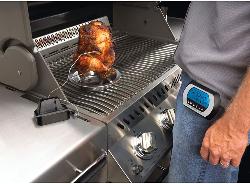 Napoleon 70006 PRO Wireless Digital Grill Thermometer, Stainless Steel and Black