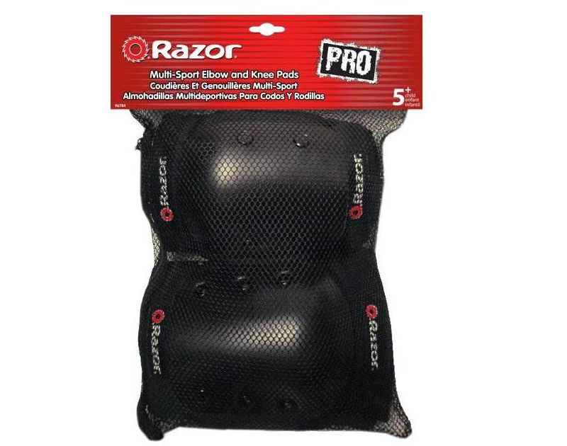 Razor V17 Youth Skateboard / Scooter Sport Helmet w/ Pro Knee & Elbow Pads Set