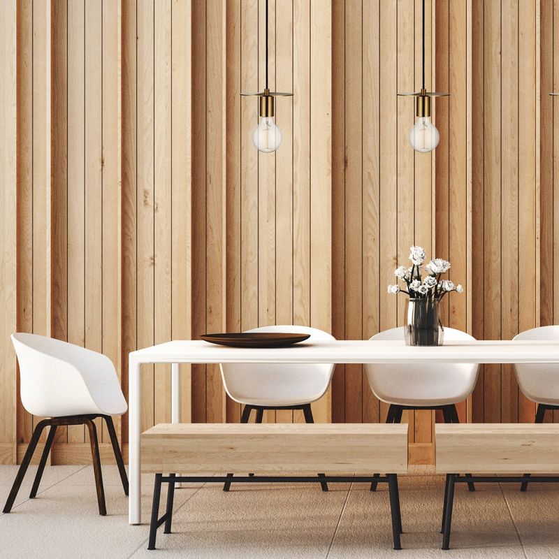 1-Light Veruca Plug-In Pendant Shade Matte Brass - Globe Electric