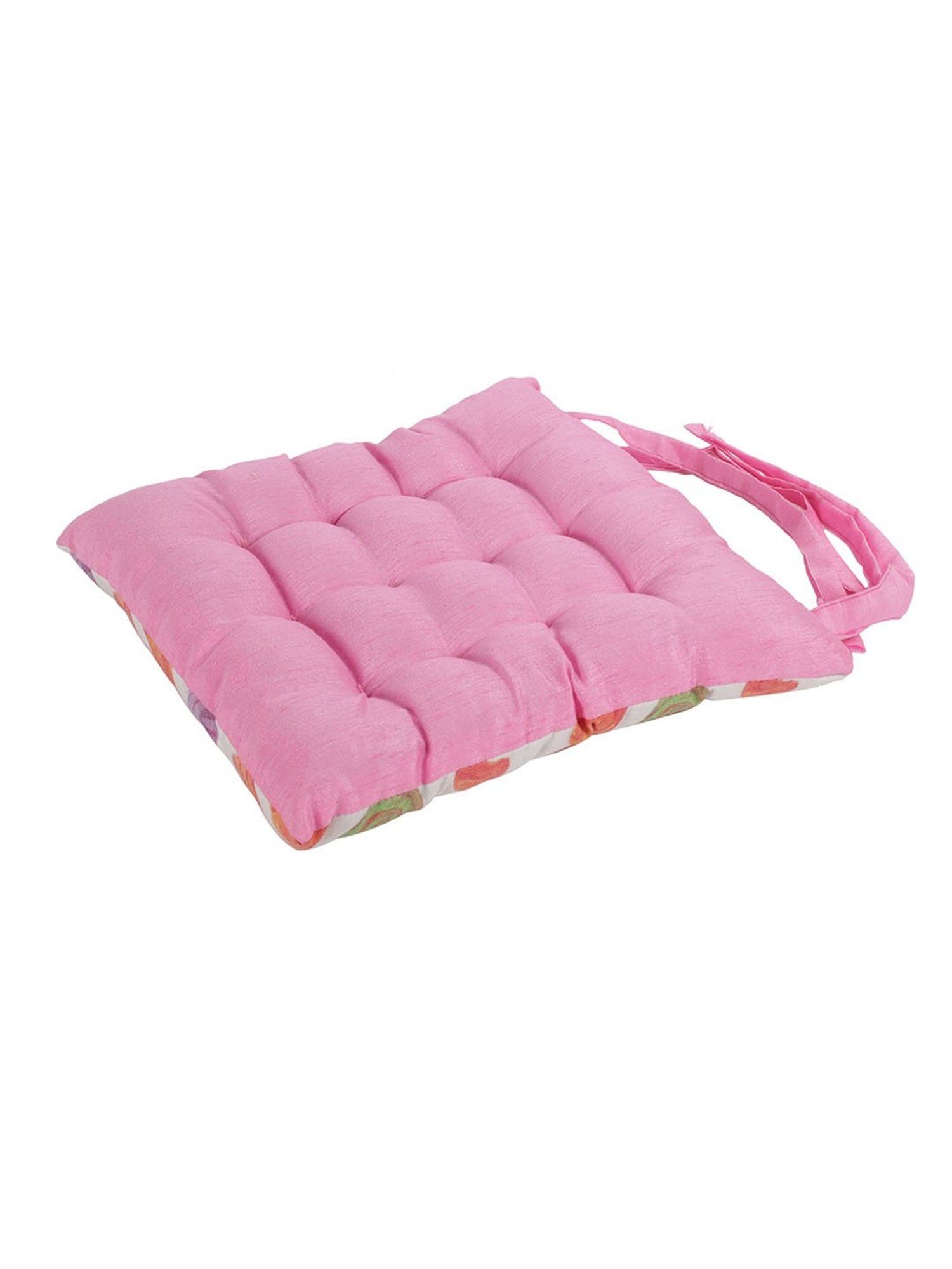 Romee White Polyester Printed Chair Pads