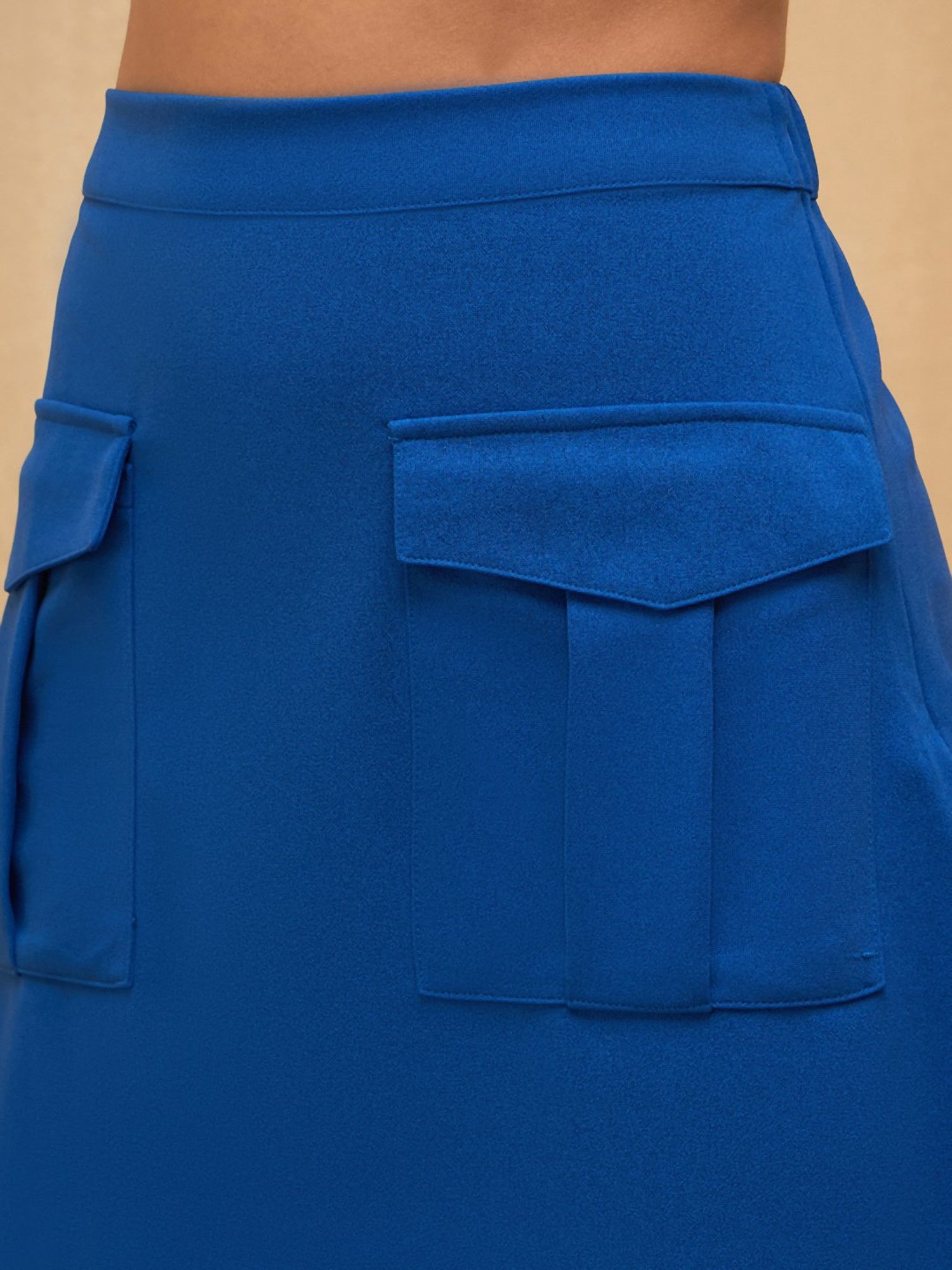 Belle Fille Sky Blue & Beige Printed Skirt