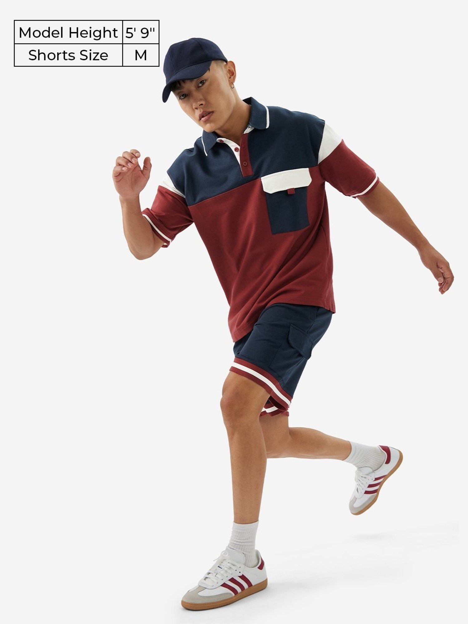 The Souled Store Blue Regular Fit Striped Cargo Shorts