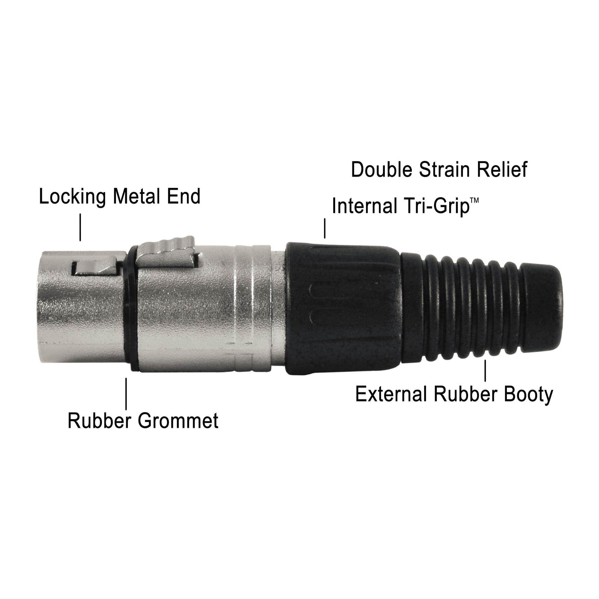 gls audio 25 foot mic cable patch cords  xlr male to xlr female black microphone cables  25' balanced mic snake cord  single