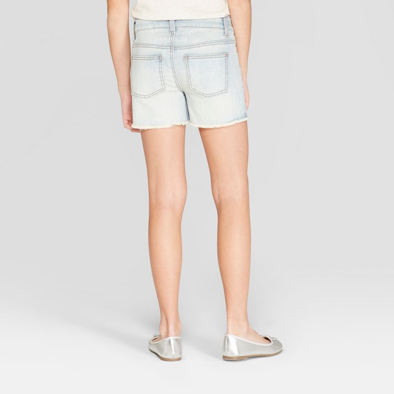 Girls' Eyelet Jean Shorts - Cat & Jack™ Light Wash XL