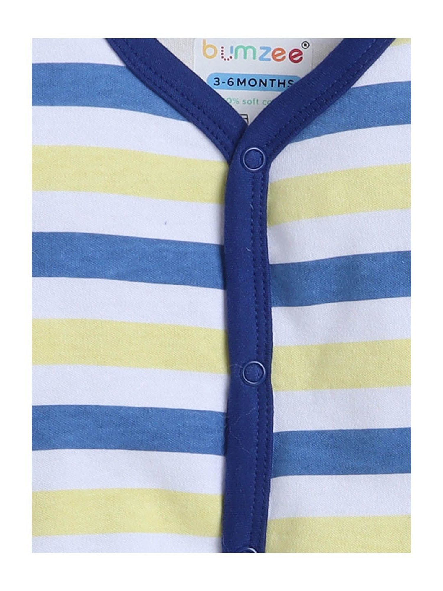 Bumzee Kids Navy & White Printed Full Sleeves T-Shirts (Pack Of 3)