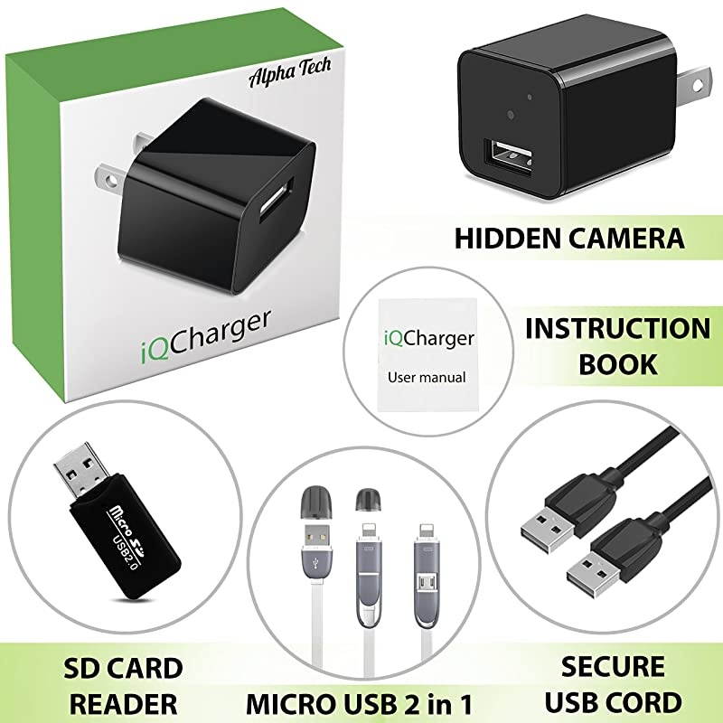 Camera Charger Hidden Camera Premium Pack HD 1080P Best Camera USB Charger Camera Hidden Camera Hidden Nanny Cam Mini Camera Hidden Cam Surveillance Camera Full HD