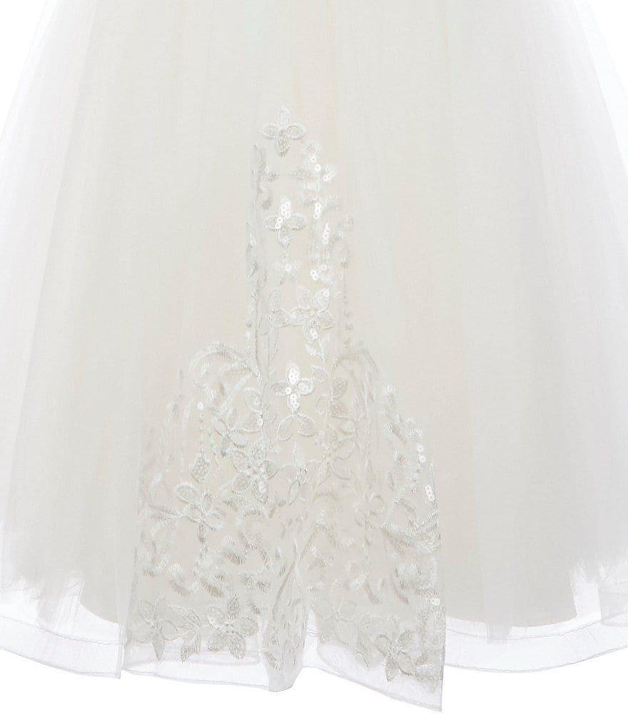 Us Angels Big Girls 6-14 Sleeveless Madison Embroidered Horsehair Communion Dress