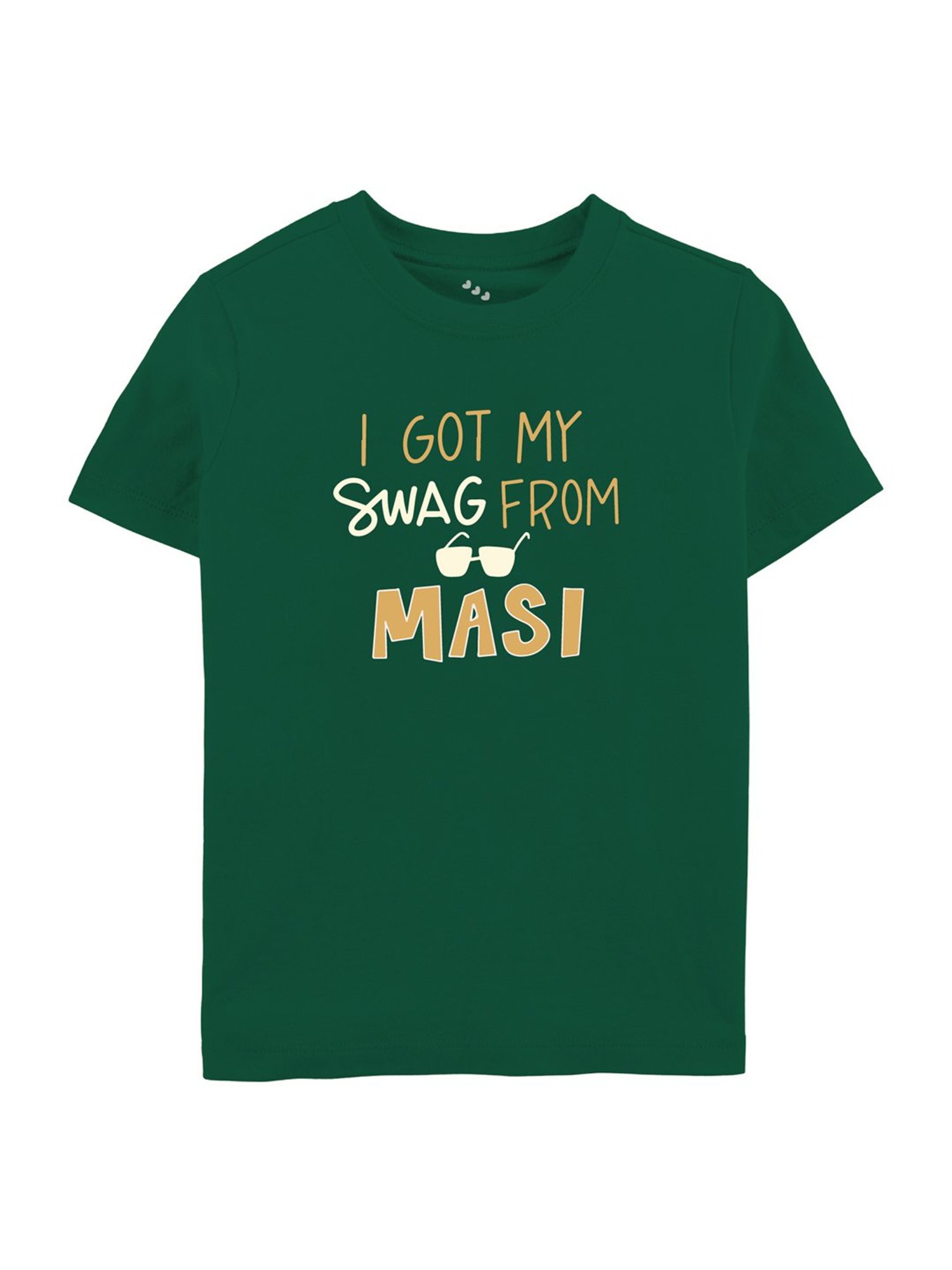 Zeezeezoo Kids Green Cotton Printed T-Shirt