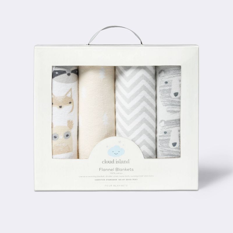 Touched by Nature Baby Organic Cotton Muslin Tranquility Blanket, Blue Elephant, One Size