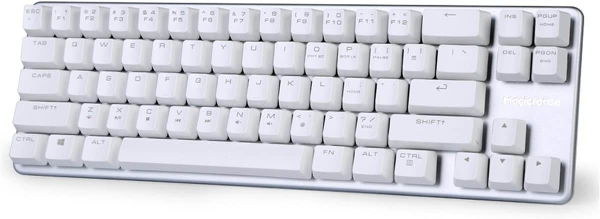 Mechanical Keyboard Gaming Keyboard Brown Switch 68-Keys Mini Design (60%) Gaming Wired Keyboard White Magicforce by Qisan