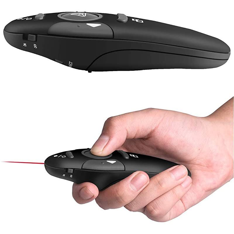 2.4GHz Wireless Presenter Remote Presentation USB Control PowerPoint PPT Clicker PowerPoint Presentation Clicker PPT Remote Control Laser Pointer Slide Advancer Support Mac