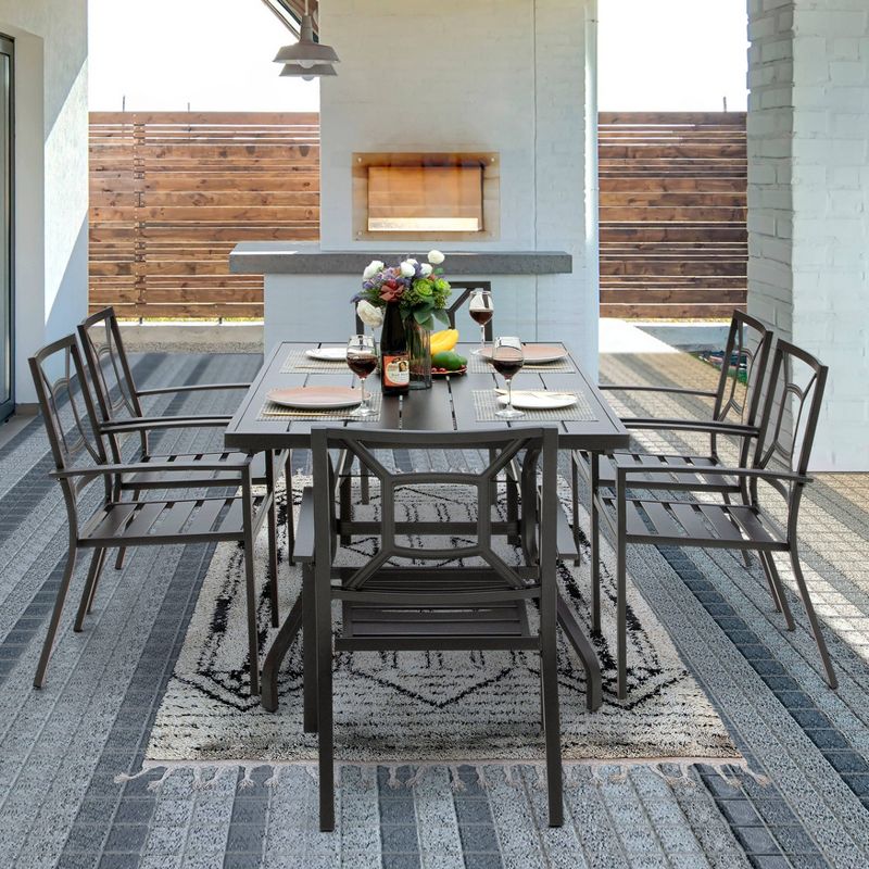 7pc Dining Set - Black - NUU GARDEN