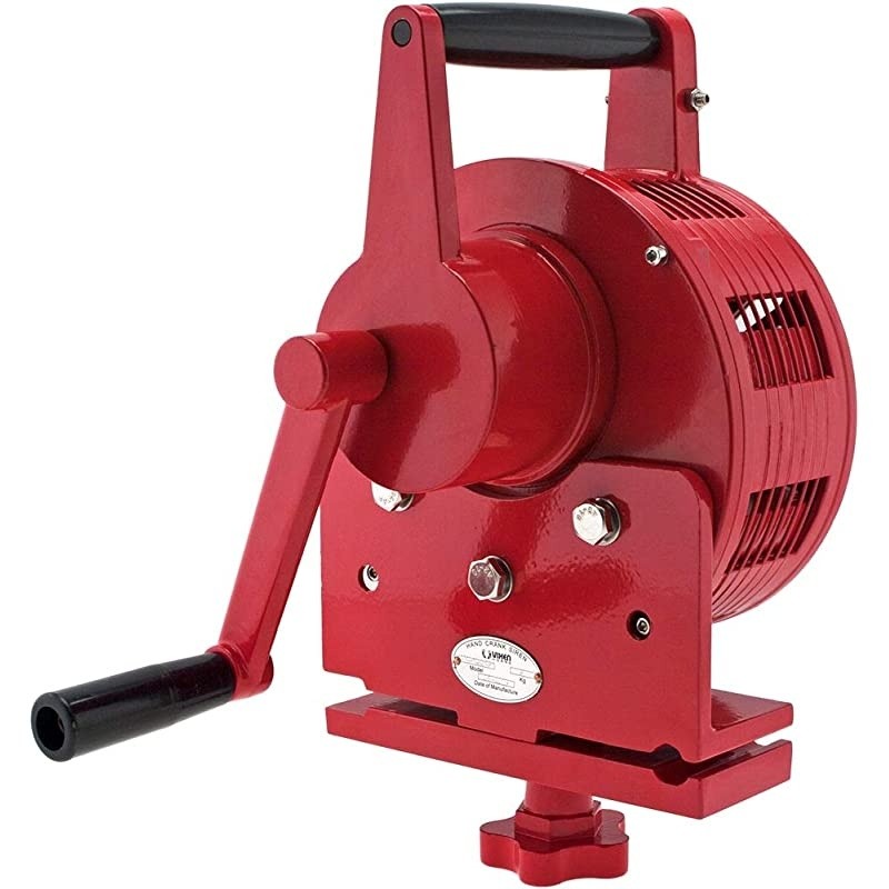 Air Raid Hand Crank Siren, Loud Heavy Duty Tornado Siren with Rail Stand, Fire Air-raid Alarm, Warning Construction Air Horn VXS-1200MBR