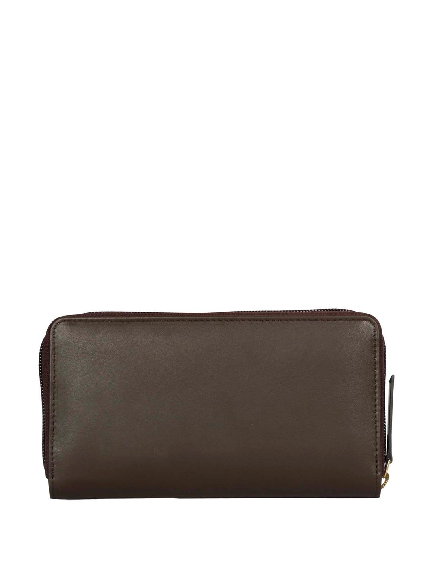 Saint G Brown Solid Zip Around Wallet for women