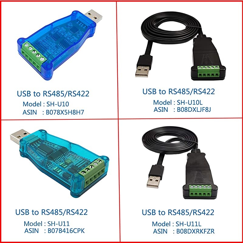 SH-U11 USB to RS485 RS422 Converter with FTDI FT232 Chip Compatible with Windows 10, 8, 7, XP and Mac OS X