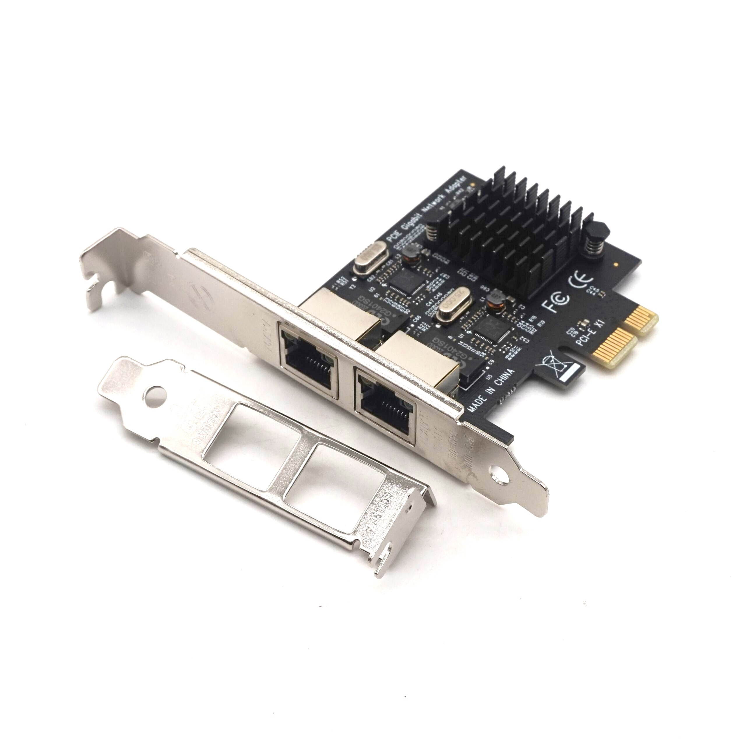 Weastlinks Dual-Port PCI-E X1 Gigabit Ethernet Network Card 10/100/1000Mbps Rate Adapter