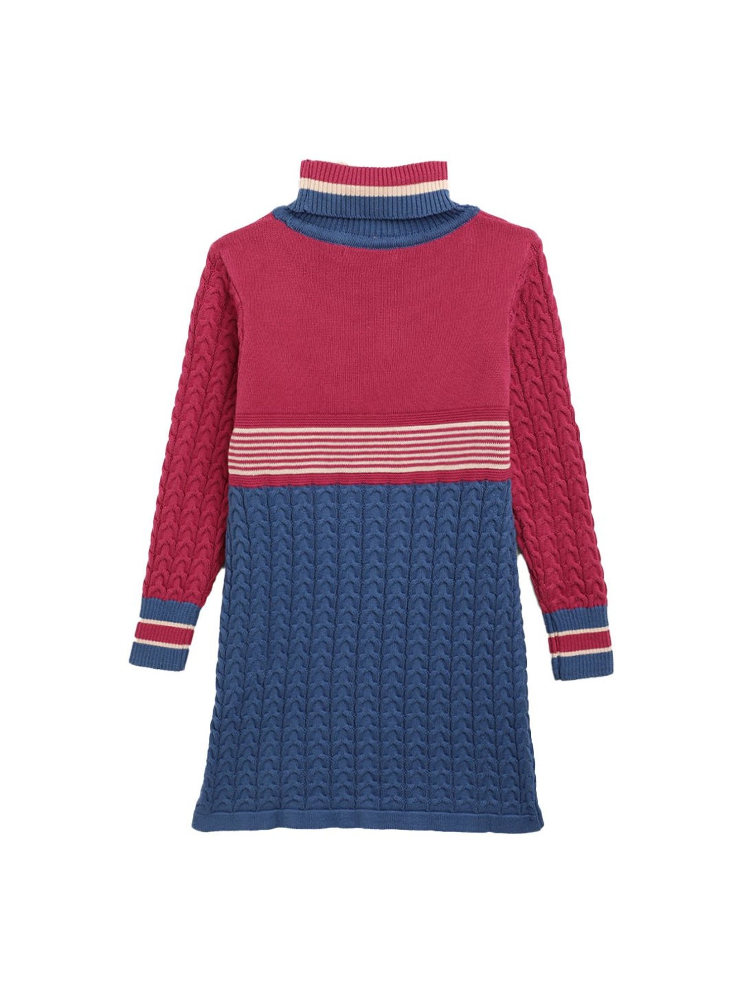 Elle Kids Blue & Pink Self Design Dress
