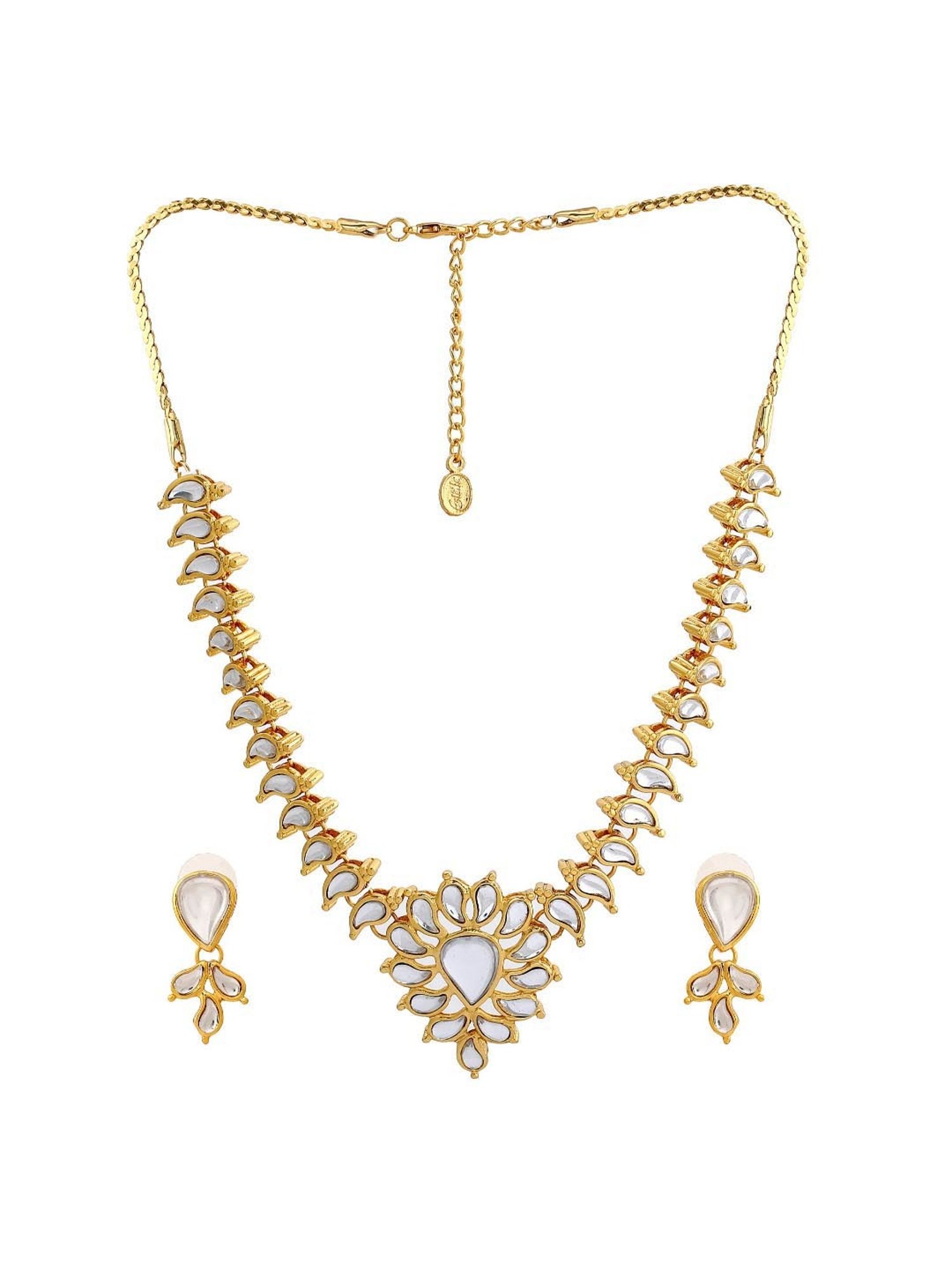Estele Gold-Plated Innovative Jewellery Set with Kundan for Women