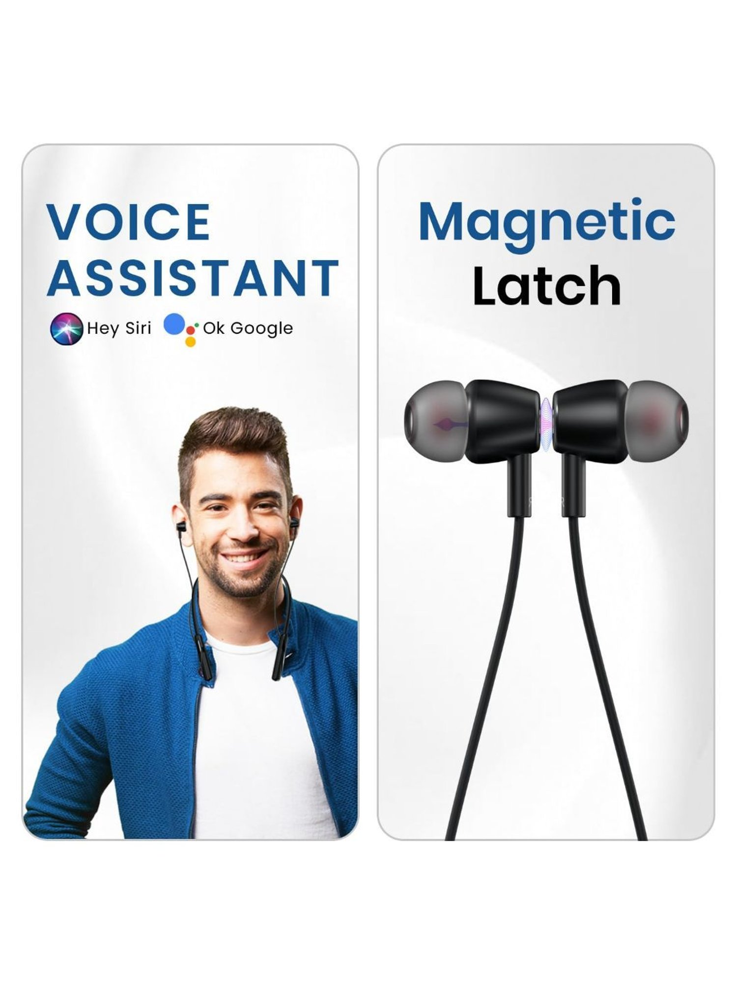 Portronics Harmonics Z10 In Ear Bluetooth Neckband with Mic, 35Hour Playtime,10mm Driver (Black)