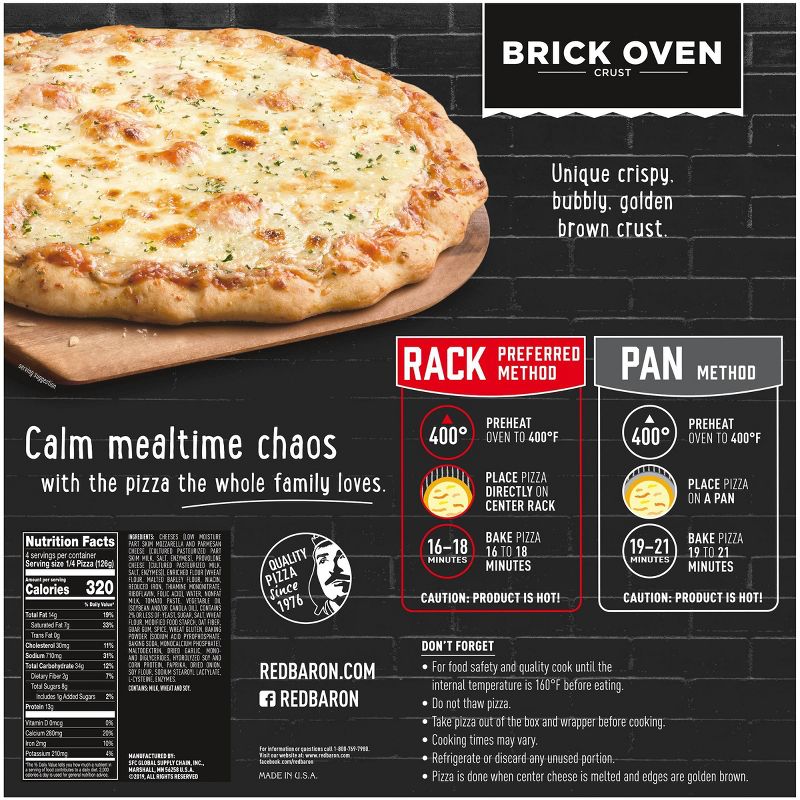 Red Baron Brick Oven Cheese Trio Frozen Pizza - 17.82oz