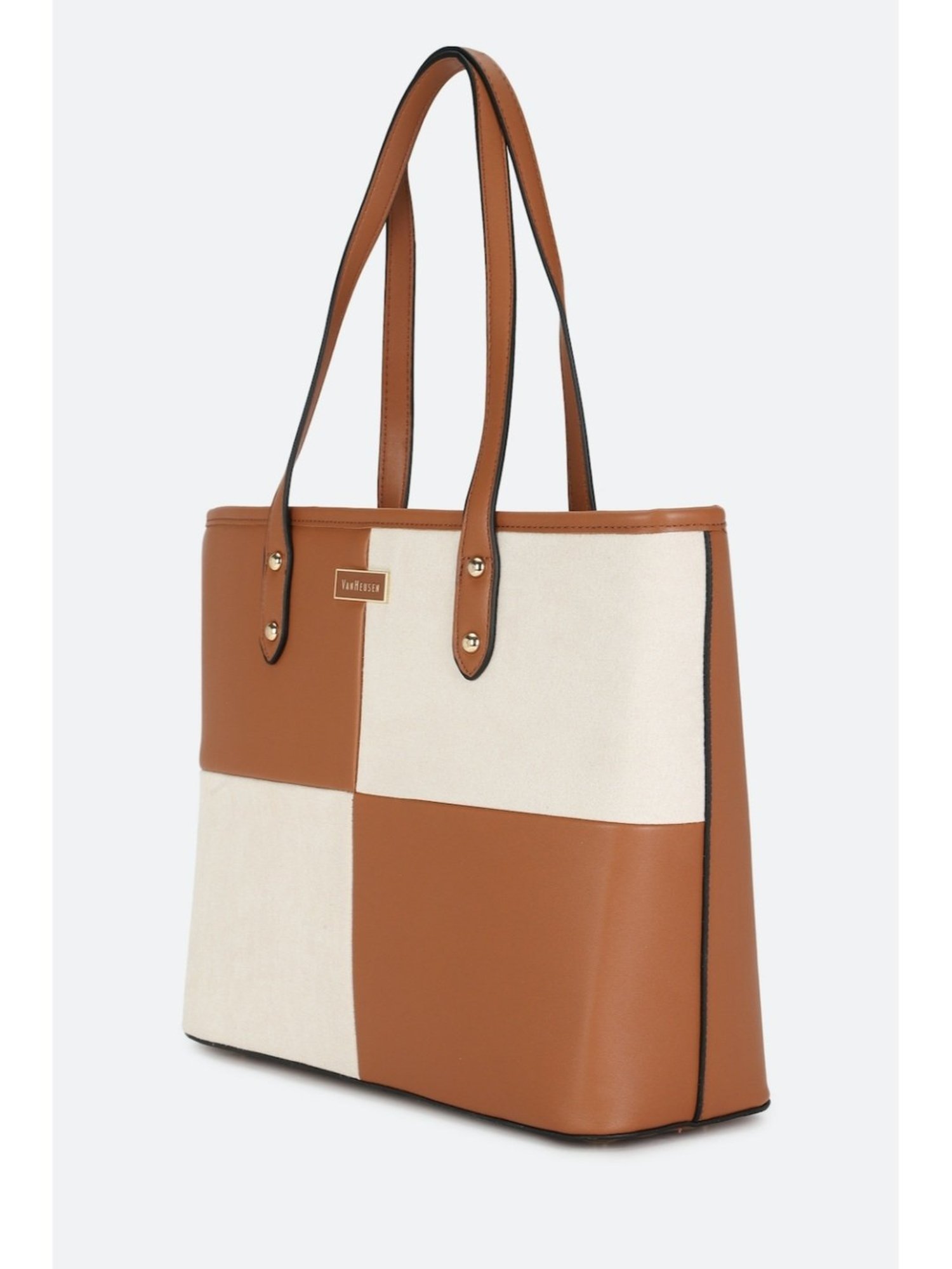 Van Heusen Orange Color Block Tote Bag