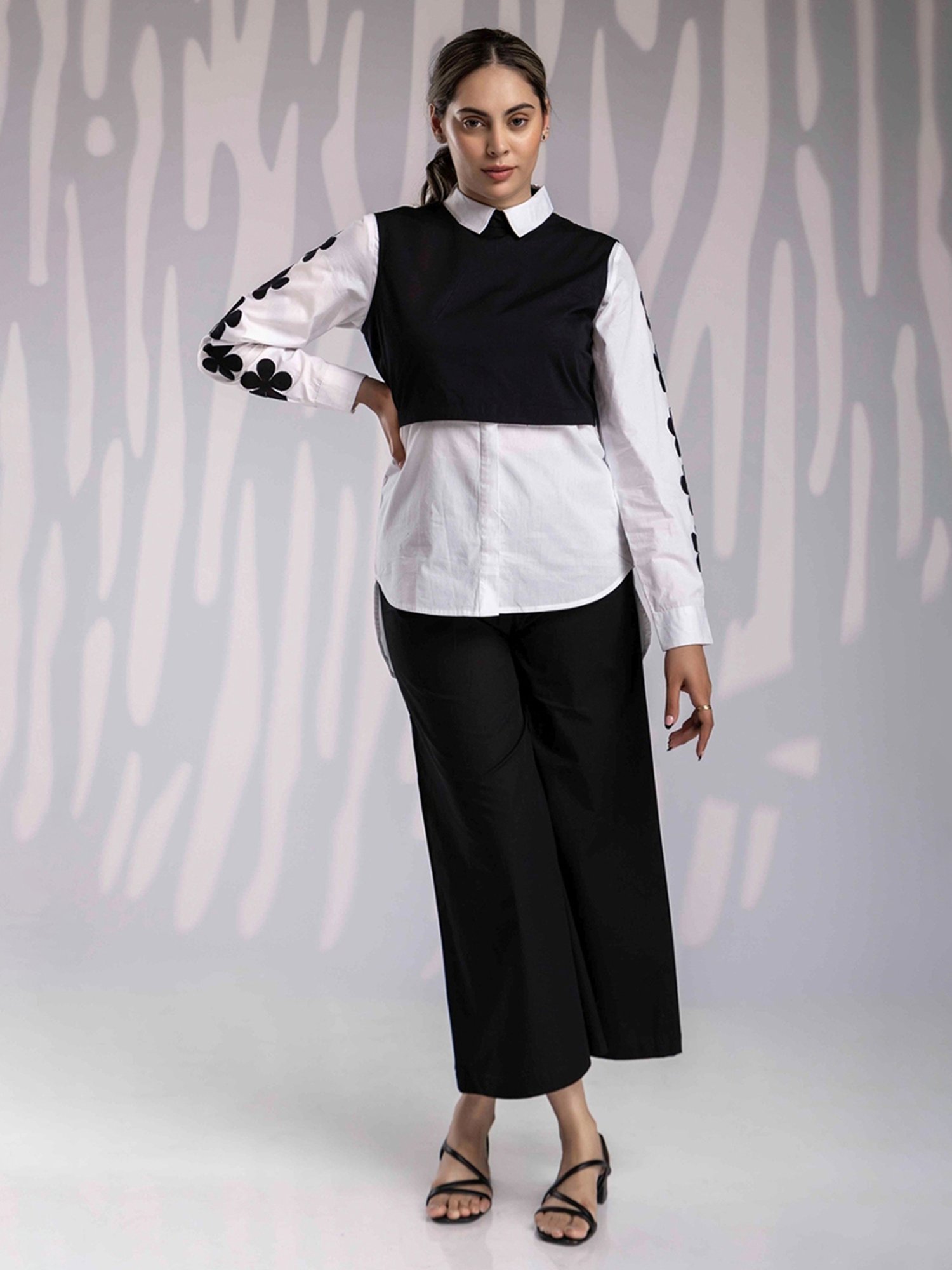House of Manaa White Hom Allure Shirt with Pant