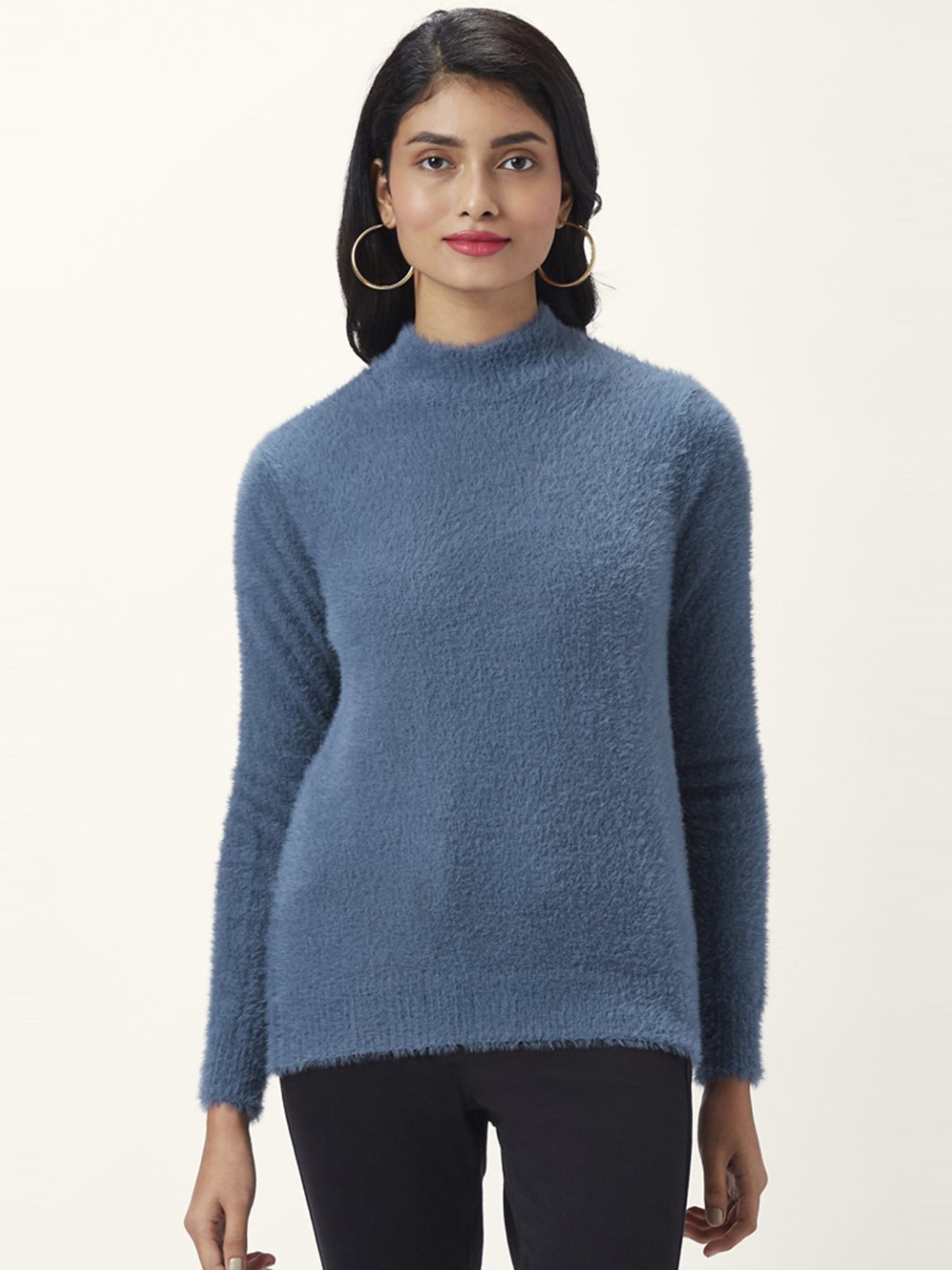 Honey by Pantaloons Blue Self Pattern Sweater