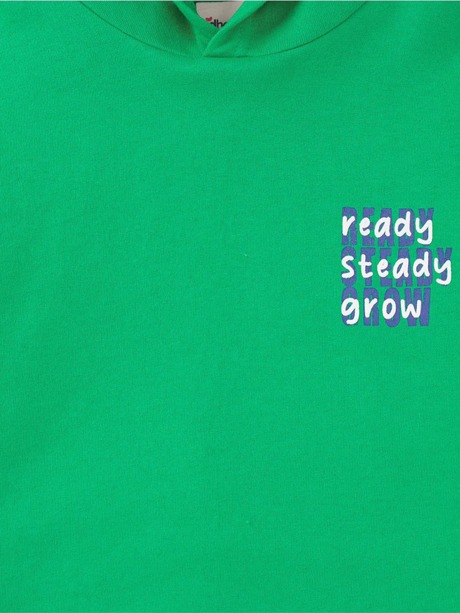 Edheads Kids Green Cotton Printed Full Sleeves Hoodie